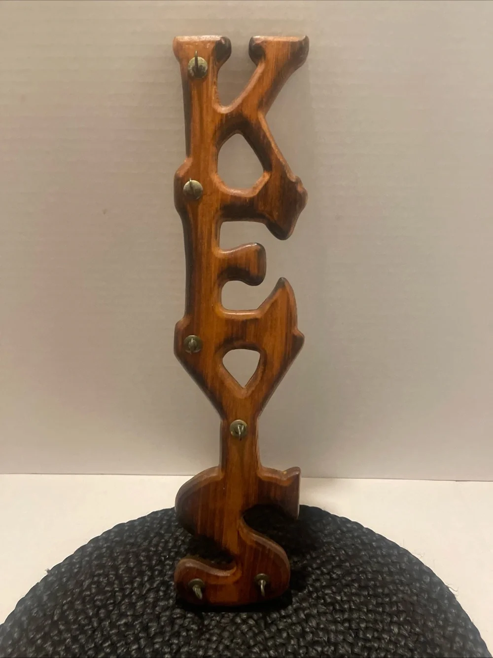 Vintage Wooden 'Keys' Wall Decor in Warm Brown